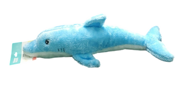 Zippy Paws Jigglerz Tough Stuffing Squeaky Plush Dog Toy - Dolphin